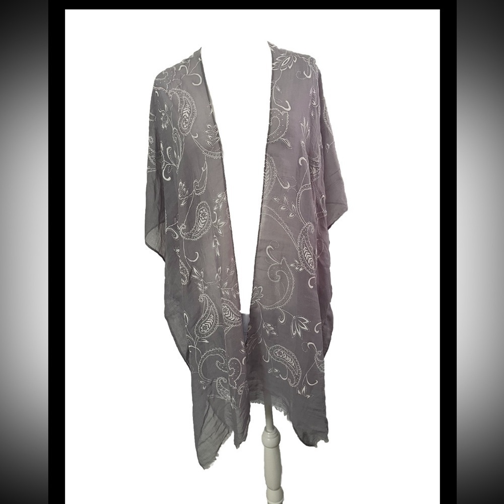 Kaftan Swimsuit Cover Up Open Front Lavender One Size Fits Most